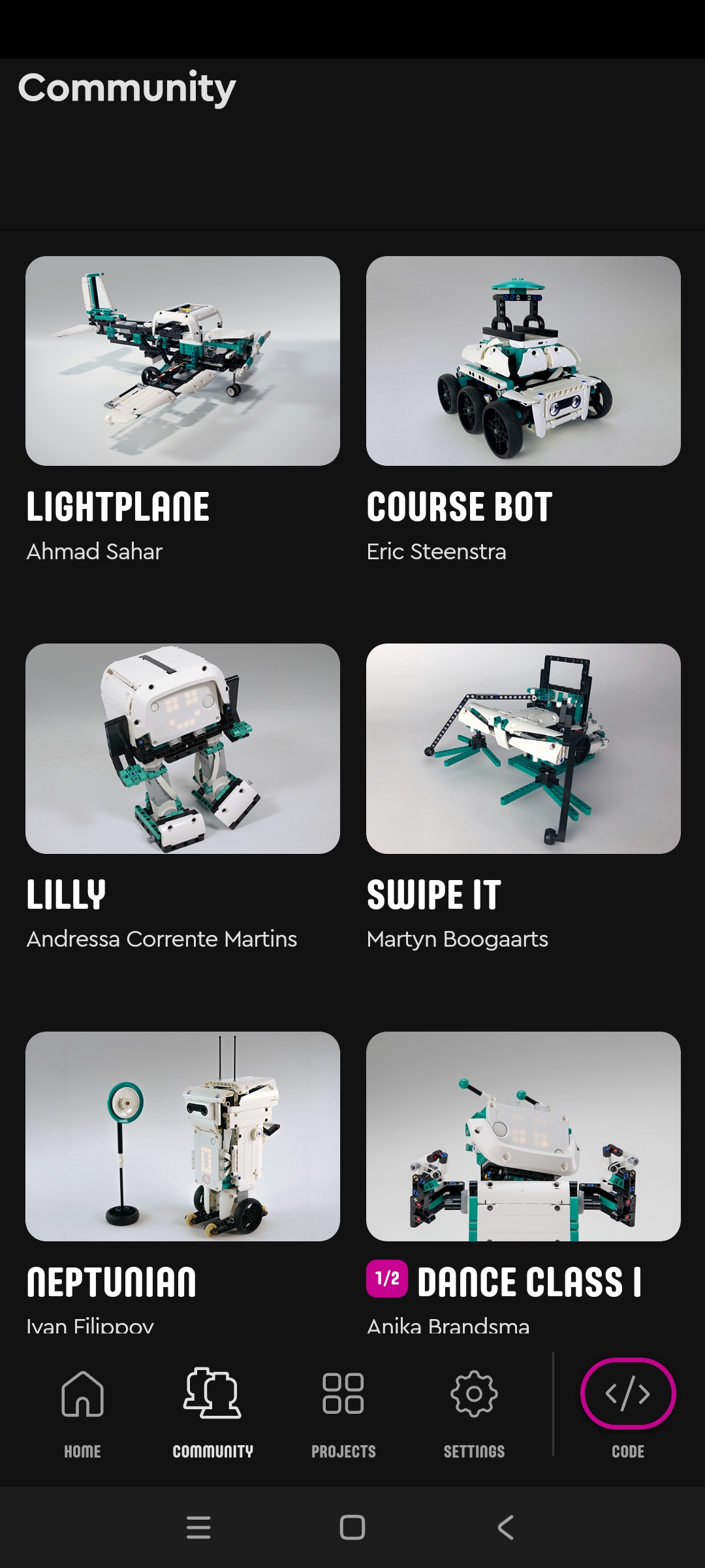 Mindstorm EV4 Community Support Robots
